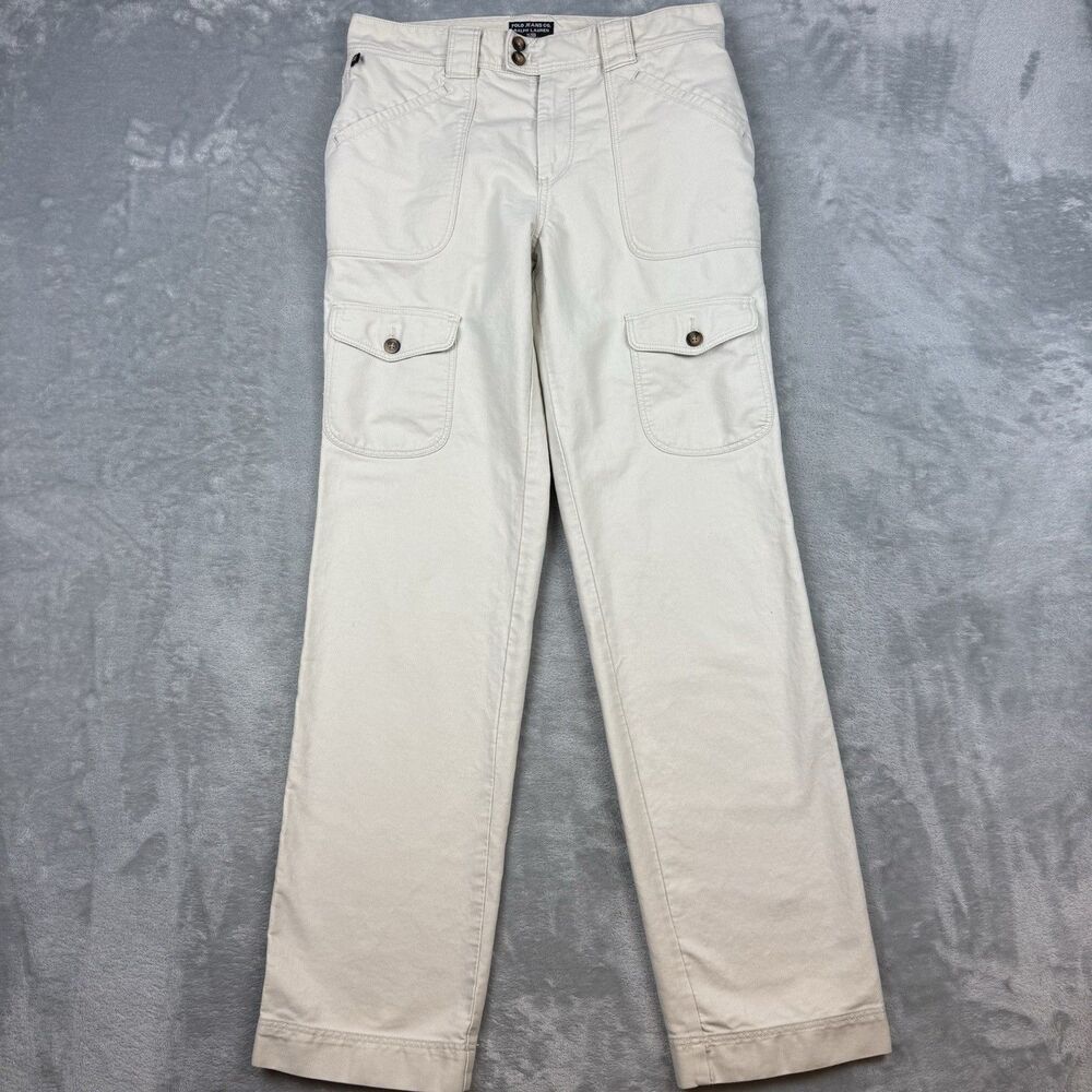 Polo Jeans Co. Ralph Lauren Women’s Size 8 Beige Cargo Pants Utility Y2K